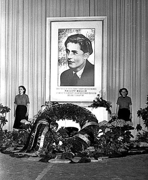 FDJ-Gedenkveranstaltung 1952 in Leipzig